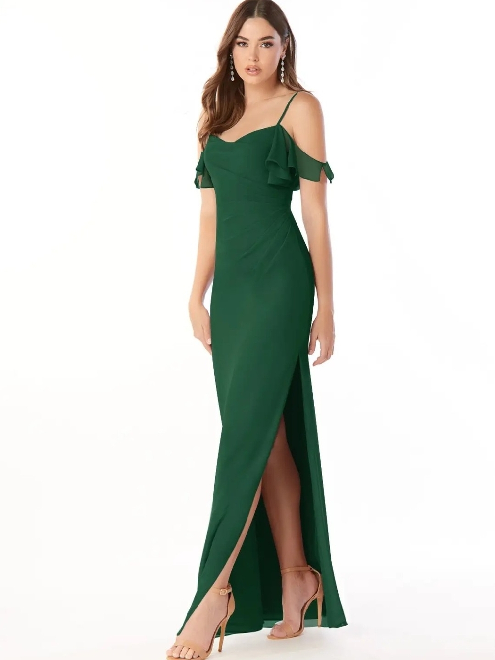 Azazie Emeralda Dark Green Floor-Length Bridesmaid Dress Custom 14/16